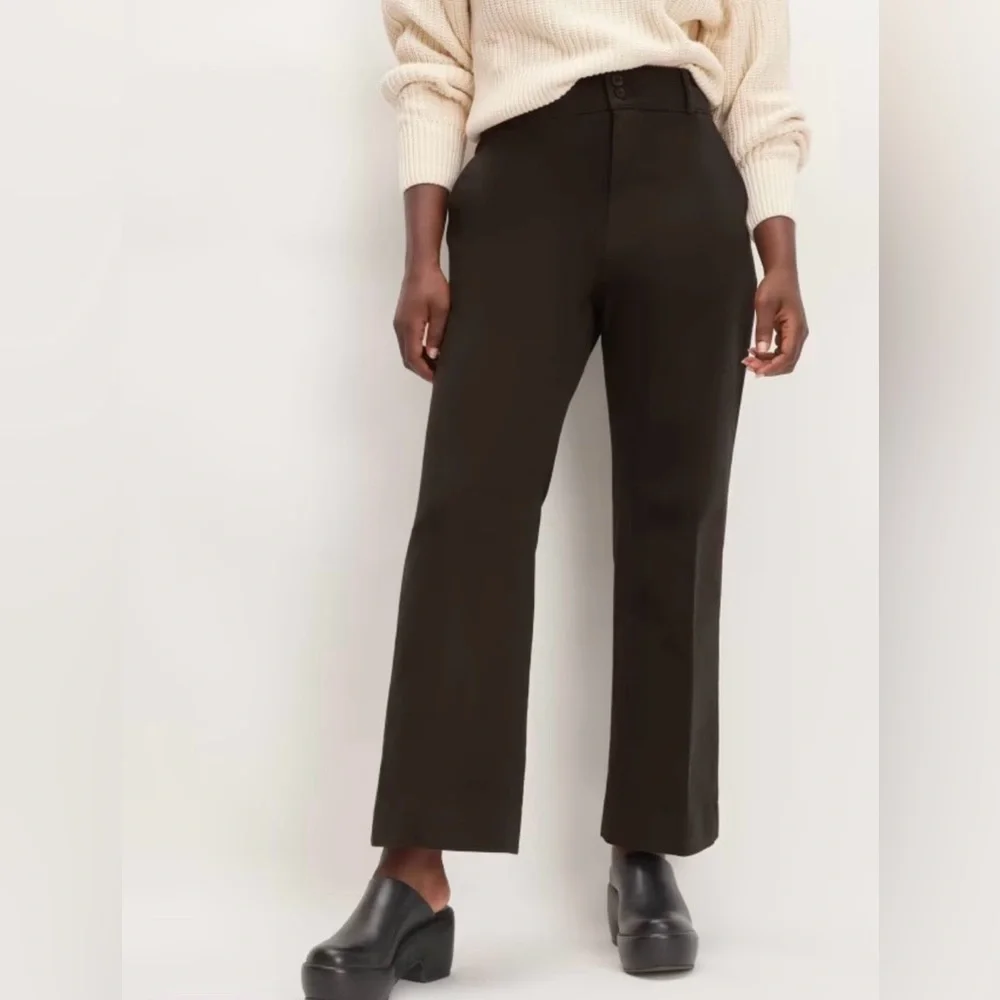 Everlane The Organic Kick Flare Pant Black Organic Cotton NWT - Picture 4 of 12